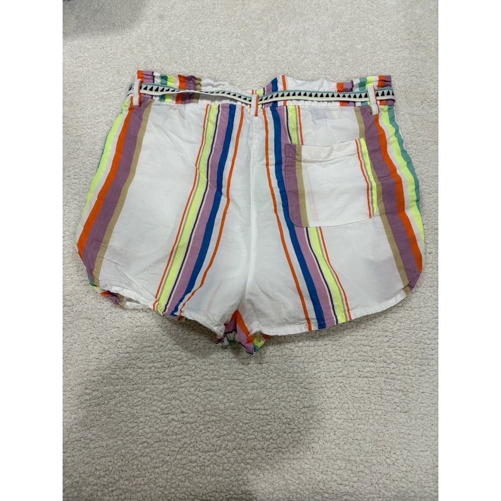 Lem Lem Striped Paperbag Tie Waist Shorts Size Small Linen Cotton Blend - Picture 5 of 5